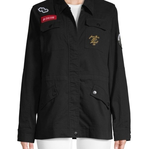 Karl Lagerfeld Women’s Logo Patch Utility Jacket Black Size Medium - Picture 3 of 14